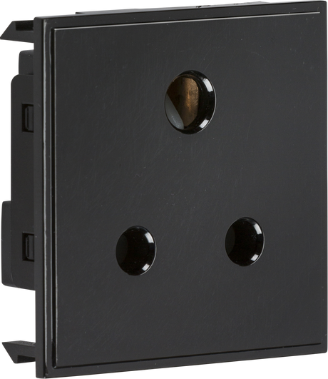 5A Unswitched Round Socket Module - 50 x 50mm - Black
