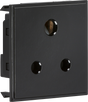 5A Unswitched Round Socket Module - 50 x 50mm - Black