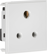 5A Unswitched Round Socket Module - White, 50x50mm