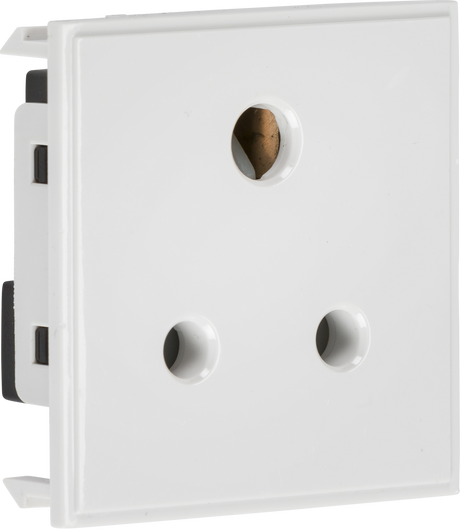 5A Unswitched Round Socket Module - White, 50x50mm