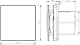 Side view of IP45 100mm Extractor Fan - Black