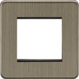 2G Modular Faceplate - Antique Brass, Screwless Design