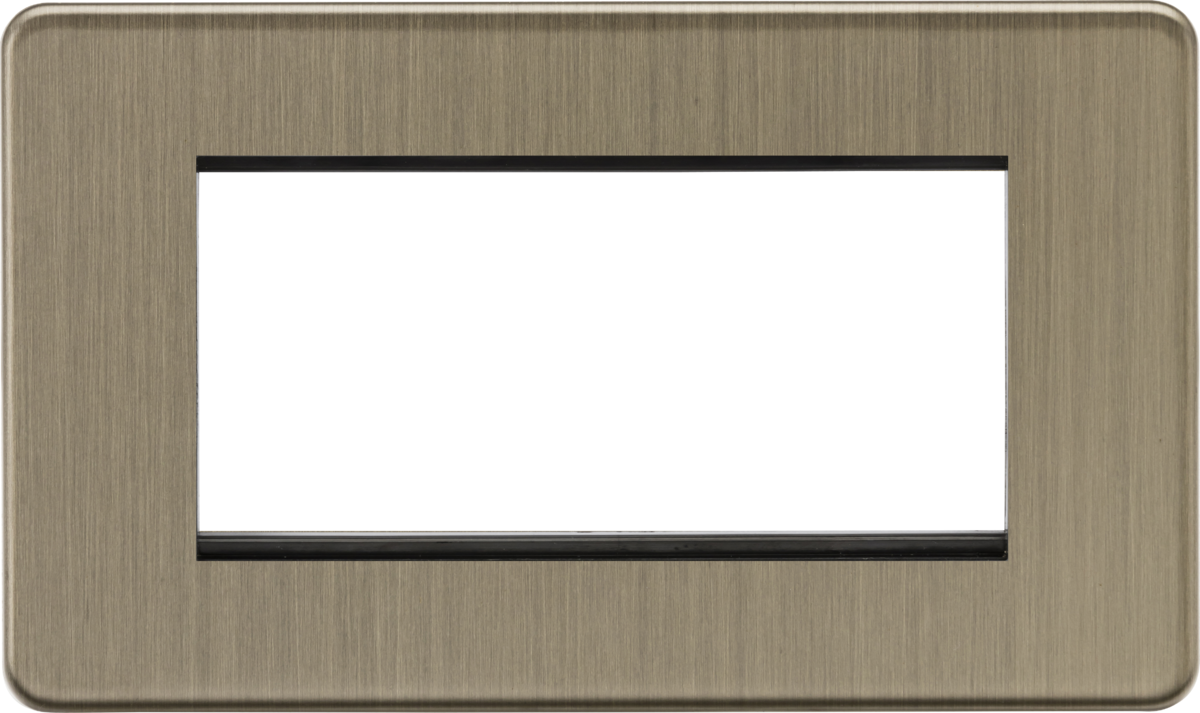 4G Modular Faceplate - Antique Brass, Euro Module Compatible