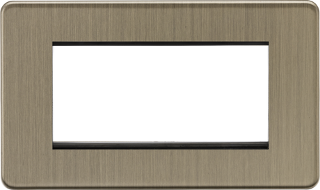 4G Modular Faceplate - Antique Brass, Euro Module Compatible