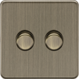 2G 2-way 10-200W Intelligent Dimmer - Antique Brass