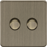 2G 2-way 10-200W Intelligent Dimmer - Antique Brass