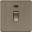 45A 1G DP Switch with Neon - Antique Brass