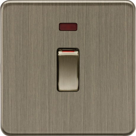 45A 1G DP Switch with Neon - Antique Brass
