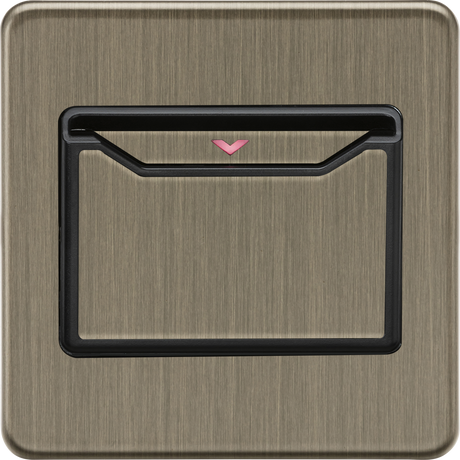 32A 1G Key Card Switch - Antique Brass Design