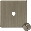 1G Dimmer Plate with Matching Metal Dimmer Cap - Antique Brass