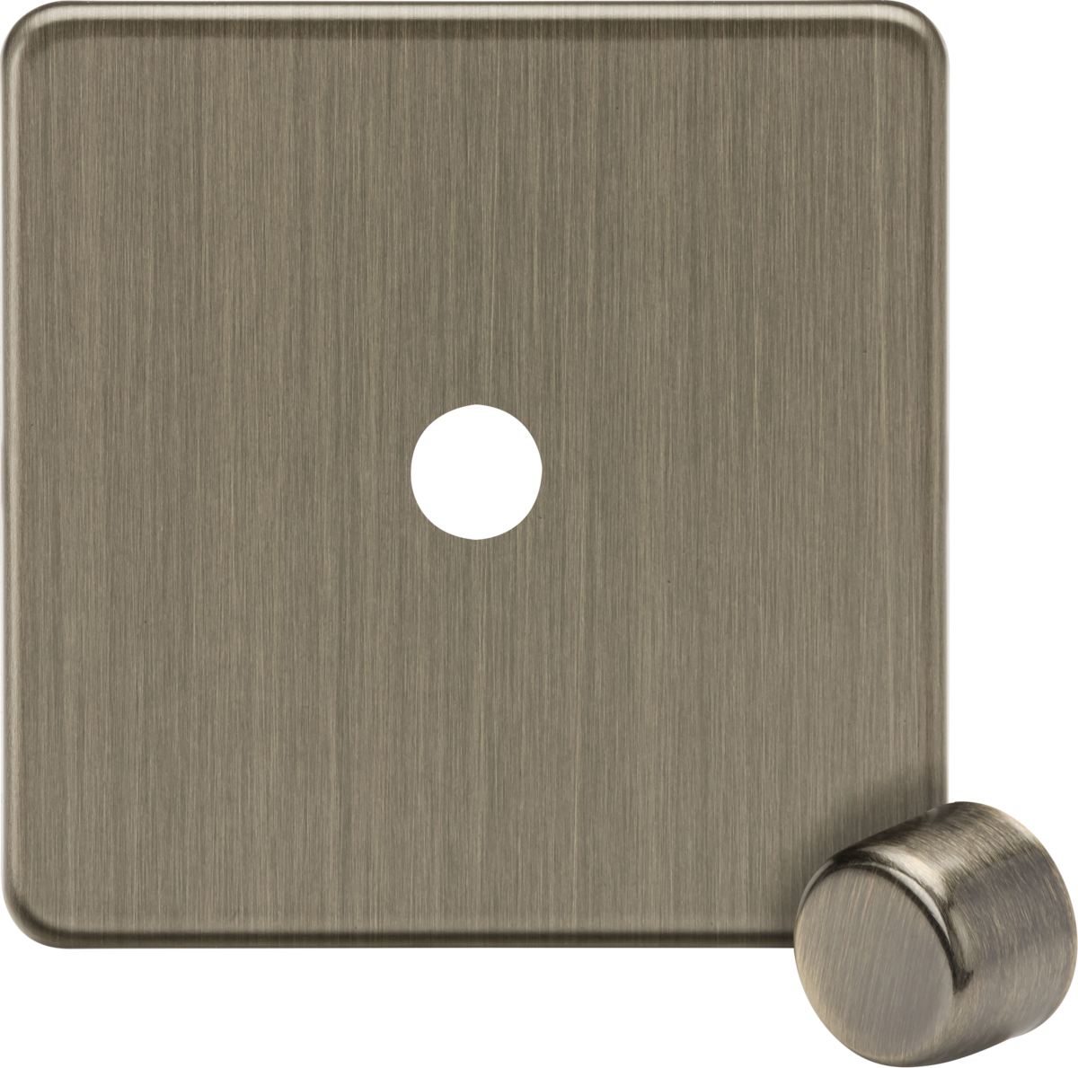 1G Dimmer Plate with Matching Metal Dimmer Cap - Antique Brass
