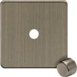 1G Dimmer Plate with Matching Metal Dimmer Cap - Antique Brass