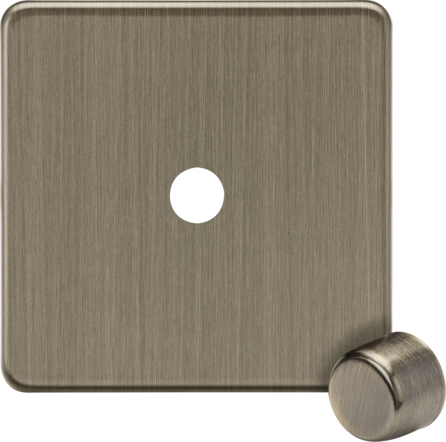 1G Dimmer Plate with Matching Metal Dimmer Cap - Antique Brass