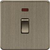 20A 1G DP Switch with Neon - Antique Brass