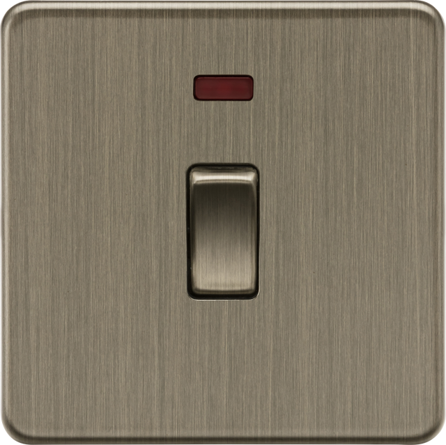 20A 1G DP Switch with Neon - Antique Brass