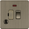 13A Switched Fused Spur with Neon and Flex Outlet in Antique Brass finish