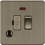 13A Switched Fused Spur with Neon and Flex Outlet in Antique Brass finish