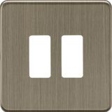 2G Grid Faceplate - Antique Brass