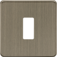 1G Screwless Grid Faceplate - Antique Brass