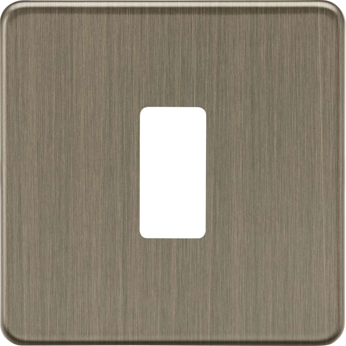 1G Screwless Grid Faceplate - Antique Brass