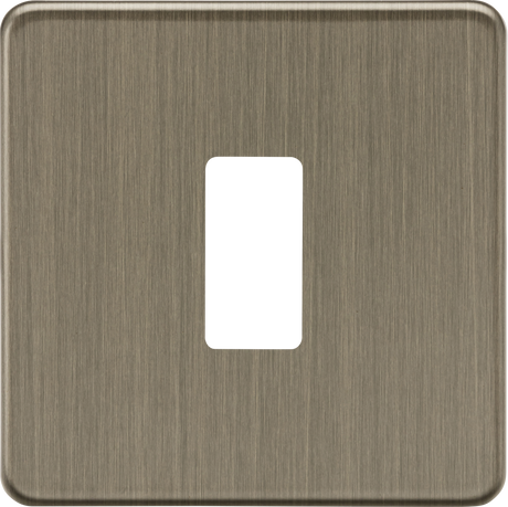 1G Screwless Grid Faceplate - Antique Brass