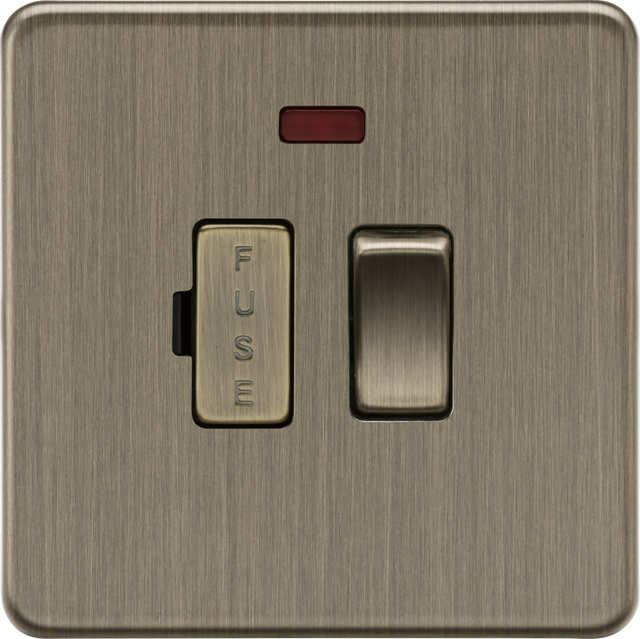 13A Switched Fused Spur - Antique Brass