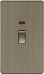 45A 2G DP Switch with Neon - Antique Brass