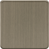 1G Blanking Plate - Antique Brass, Screwless Design