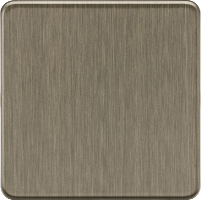 1G Blanking Plate - Antique Brass, Screwless Design