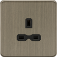 13A 1G Unswitched Socket in Antique Brass