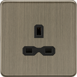 13A 1G Unswitched Socket in Antique Brass