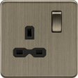 13A 1G DP Switched Socket - Antique Brass