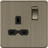 13A 1G DP Switched Socket - Antique Brass