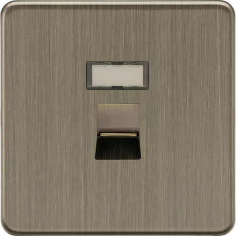 RJ45 Network Outlet - Antique Brass - Screwless Design