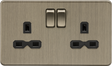 13A 2G DP Switched Socket - Antique Brass