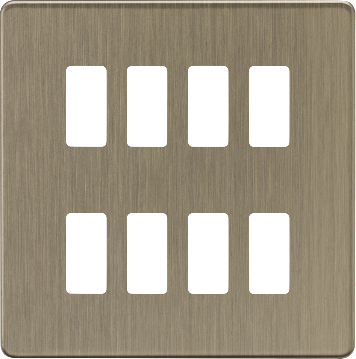 8G Grid Faceplate - Antique Brass