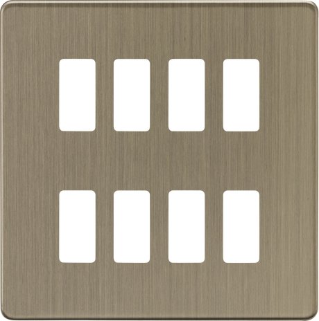 8G Grid Faceplate - Antique Brass