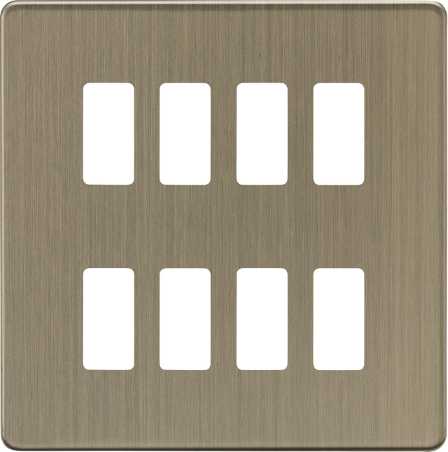 8G Grid Faceplate - Antique Brass