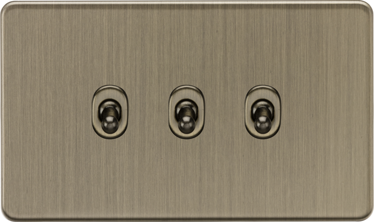 10AX 3G 2 Way Toggle Switch - Antique Brass