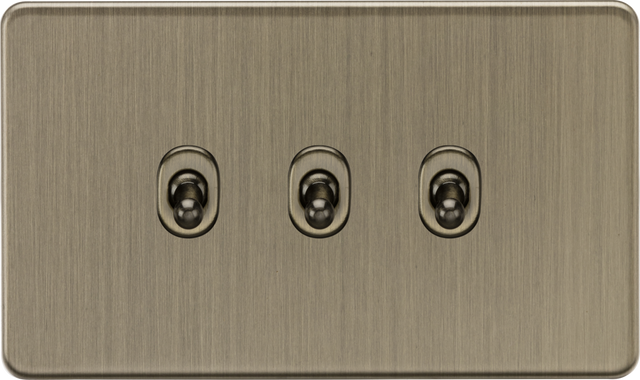 10AX 3G 2 Way Toggle Switch - Antique Brass