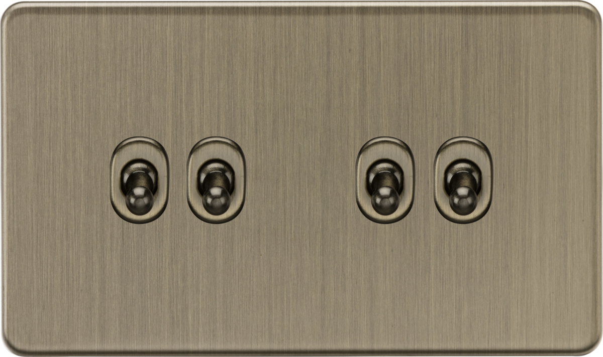10AX 4G 2-way Toggle Switch - Antique Brass