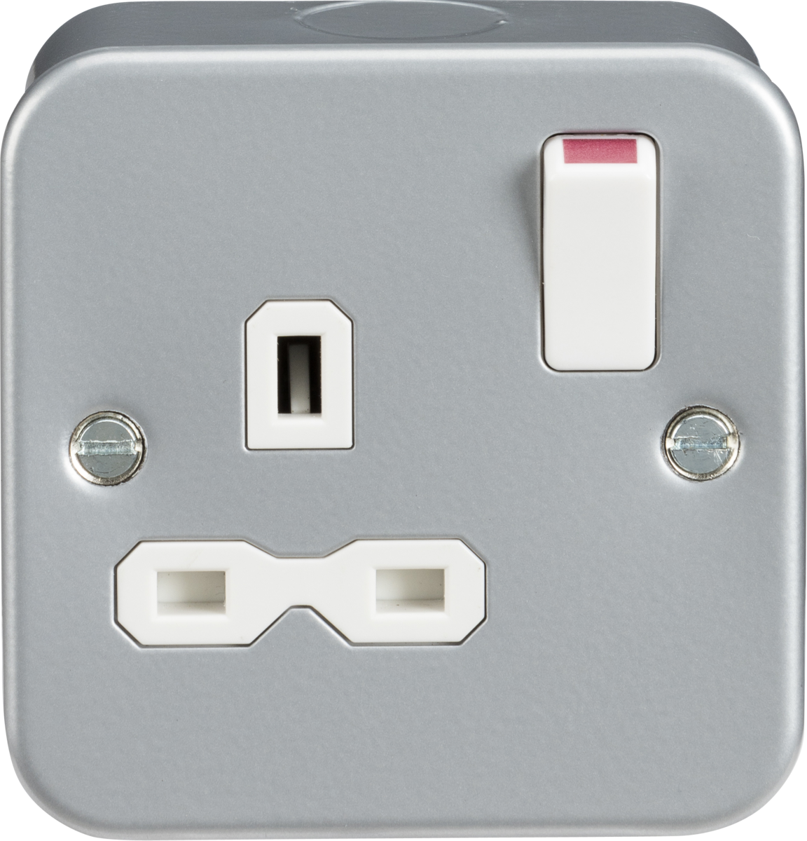 Metal Clad 13A 1G DP Switched Socket - Heavy Duty, BS 1363-2, Knightsbridge