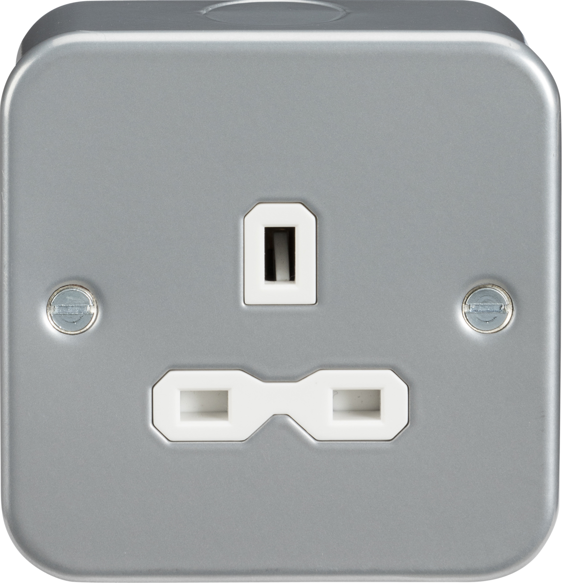 Metal Clad 13A 1G Unswitched Socket - Durable Powder Coated Surface