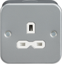 Metal Clad 13A 1G Unswitched Socket - Durable Powder Coated Surface