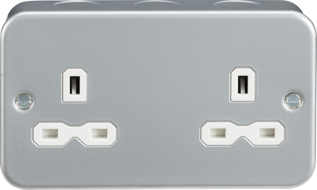 Knightsbridge Metal Clad 13A 2G Unswitched Socket