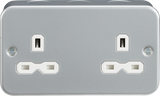 Knightsbridge Metal Clad 13A 2G Unswitched Socket