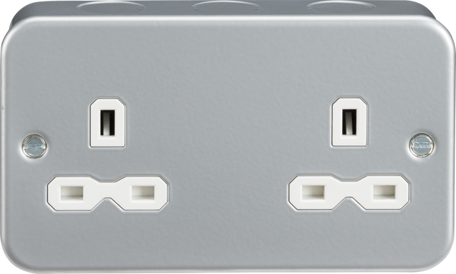 Knightsbridge Metal Clad 13A 2G Unswitched Socket