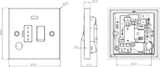 Alternative view of 13A Switched Fused Spur Unit - Brushed Chrome