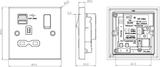 Additional view of 13A 1G SP Switched Socket with Dual USB A+A - Brushed Chrome