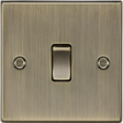 10AX 1G DP Switch - Antique Brass with Square Edge Design